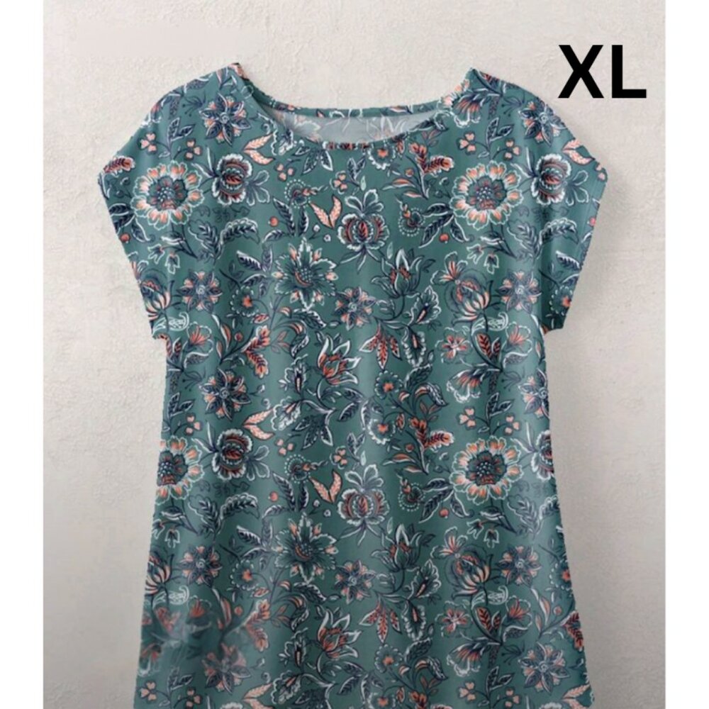 Floral Print Green Blouse
